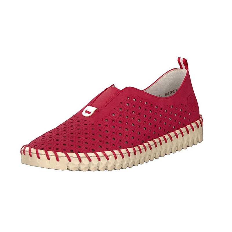 Damske Slip On Rieker N1963-33, Červené